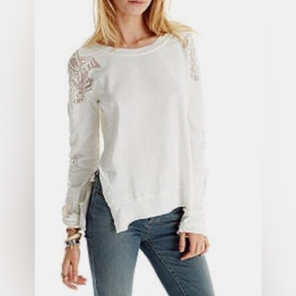 Free People Outer Sunset Lace Insert Top